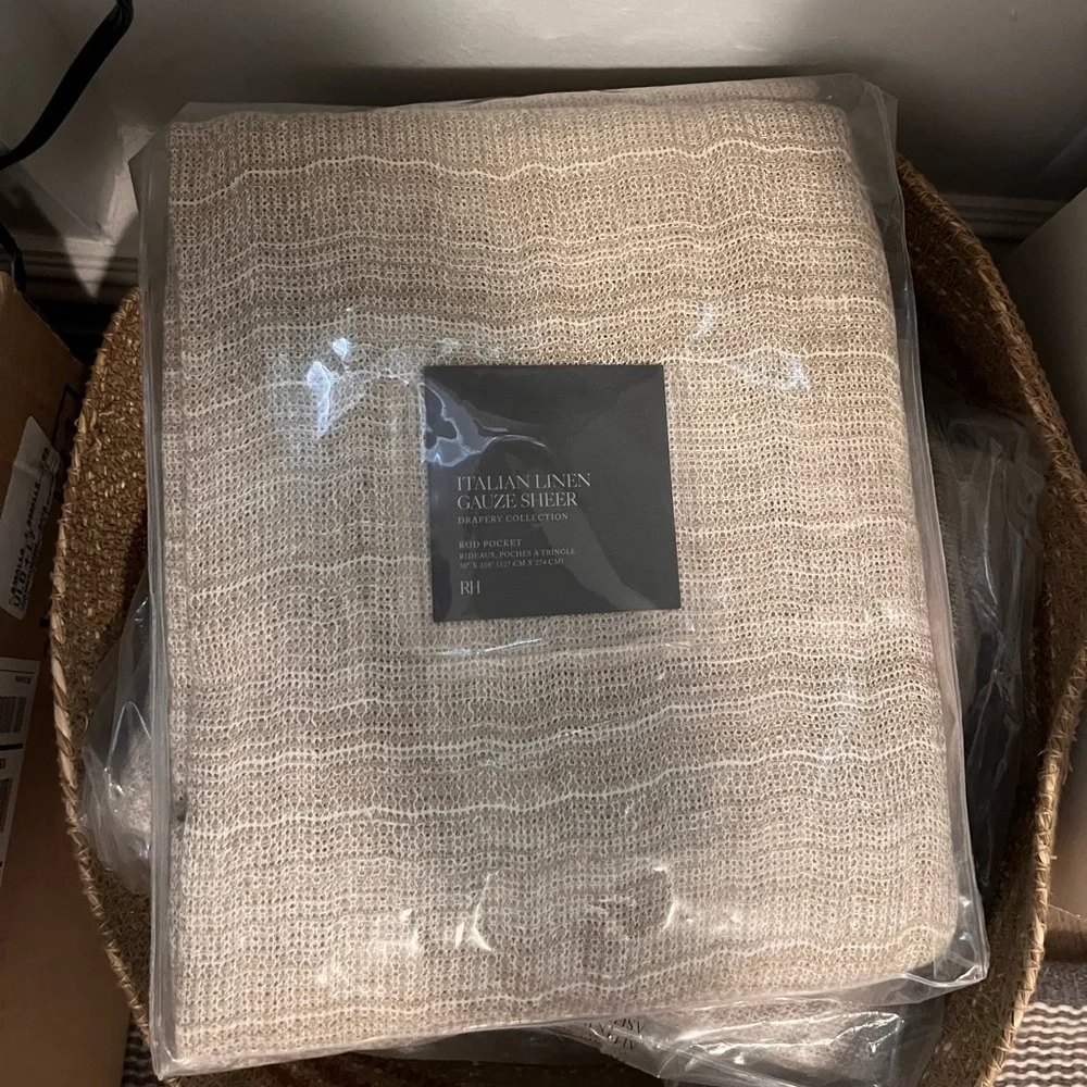 1 left! Restoration Hardware Italian linen gauze curtain panel. Sz 50X108